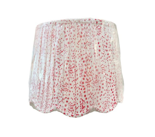 Scalloped Dot Red Lampshade