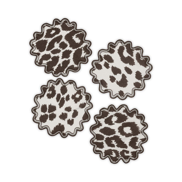 Schumacher Iconic Leopard Cocktail Napkins in Cinder, Set of 4