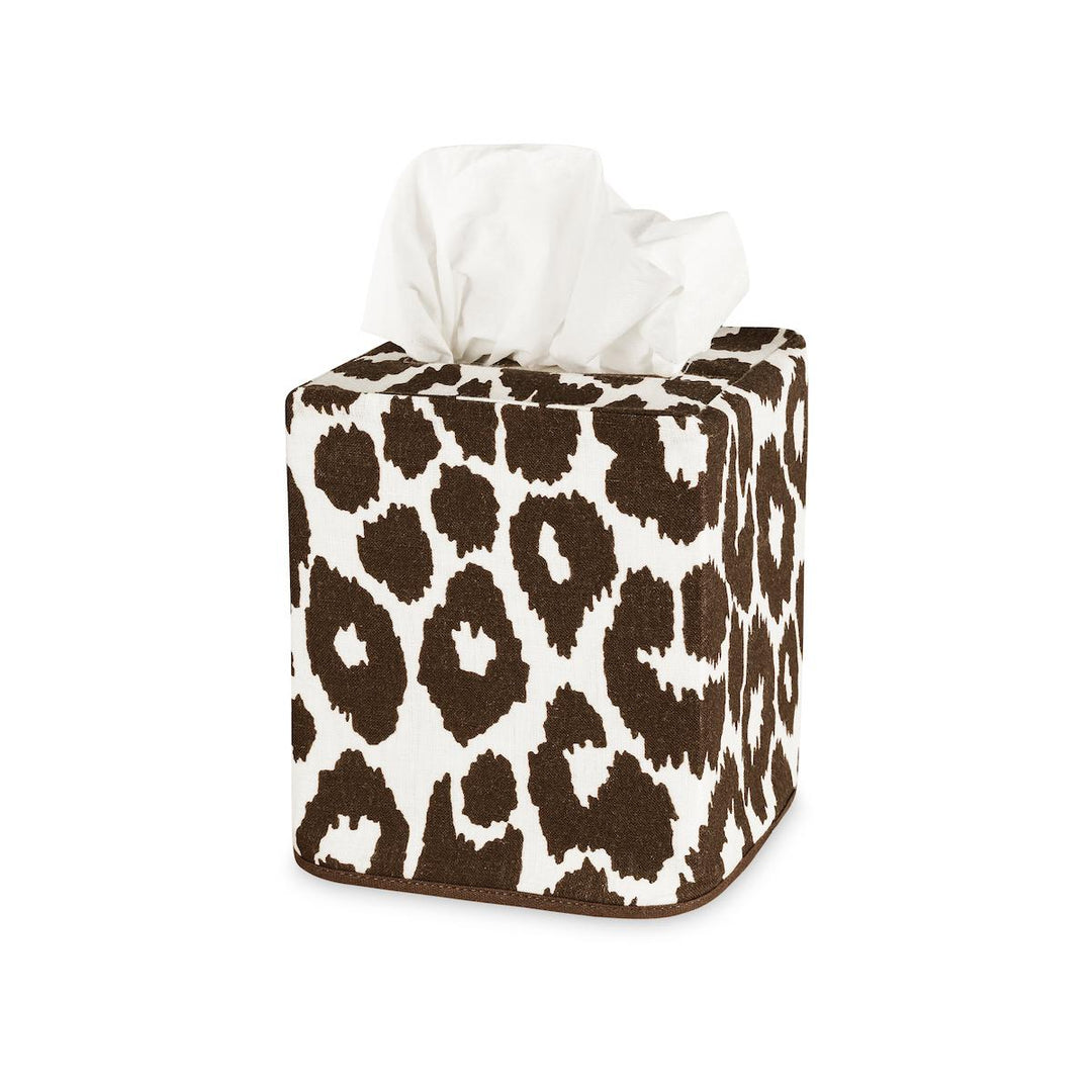 Schumacher Iconic Leopard Tissue Box Cover, Cinder