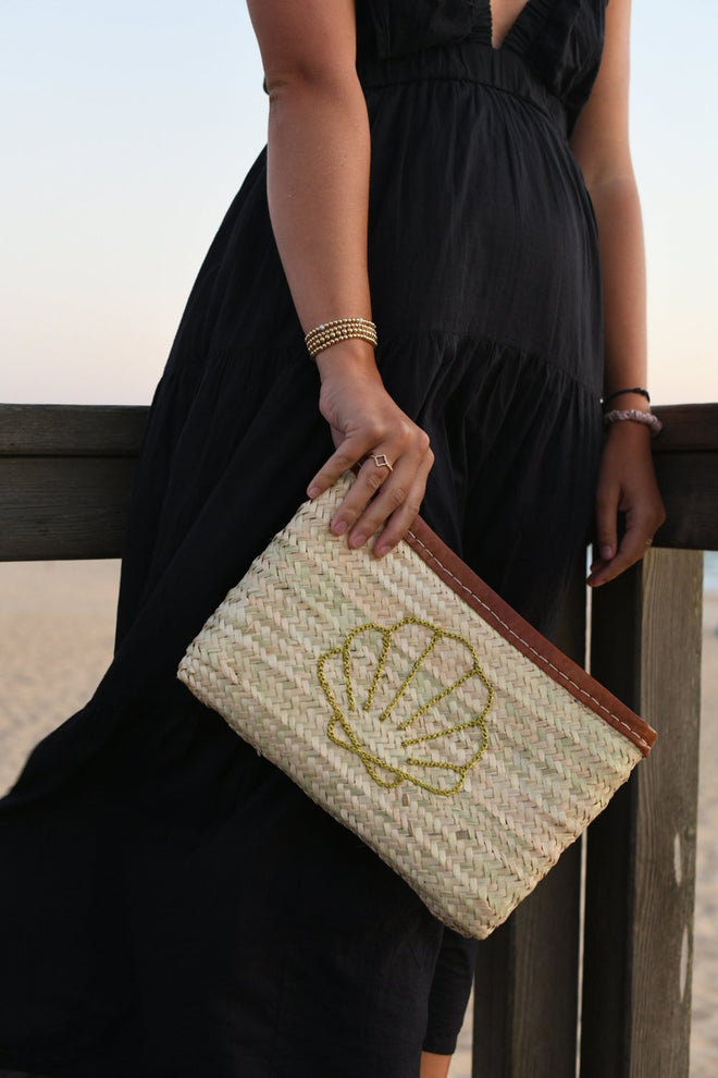 Seashell Embroidered Clutch | Breck and Grier