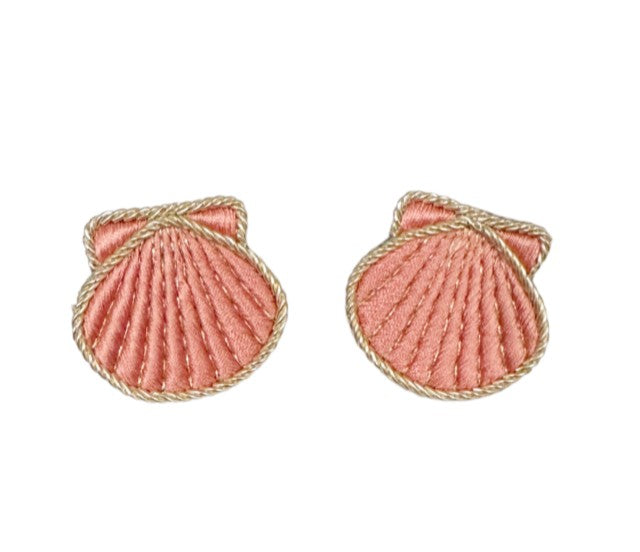 Shell Embroidered Earrings, Blush | Sophia 203