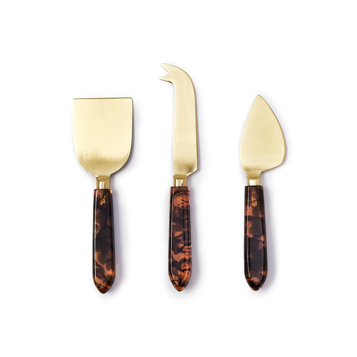 Cheese Knives in Tortoise, S/3