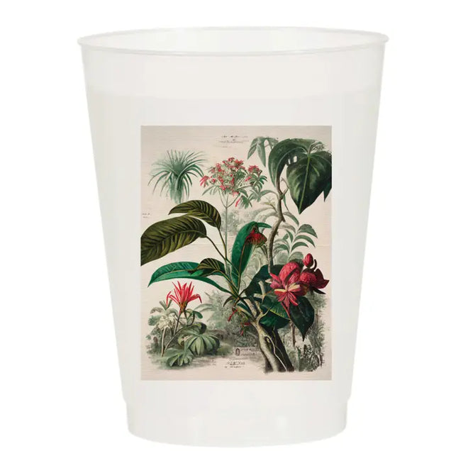 Tropical Art Frosted Cups, S/10