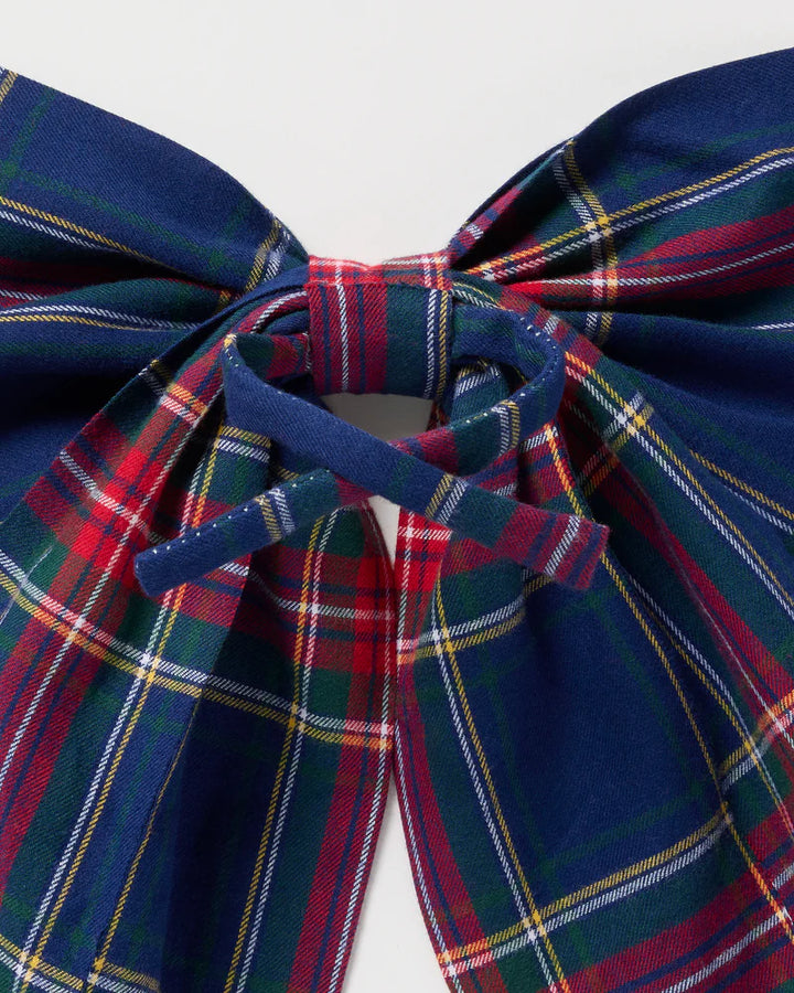 Wreath Bow in Windsor Tartan Plaid, Navy | Petite Plume