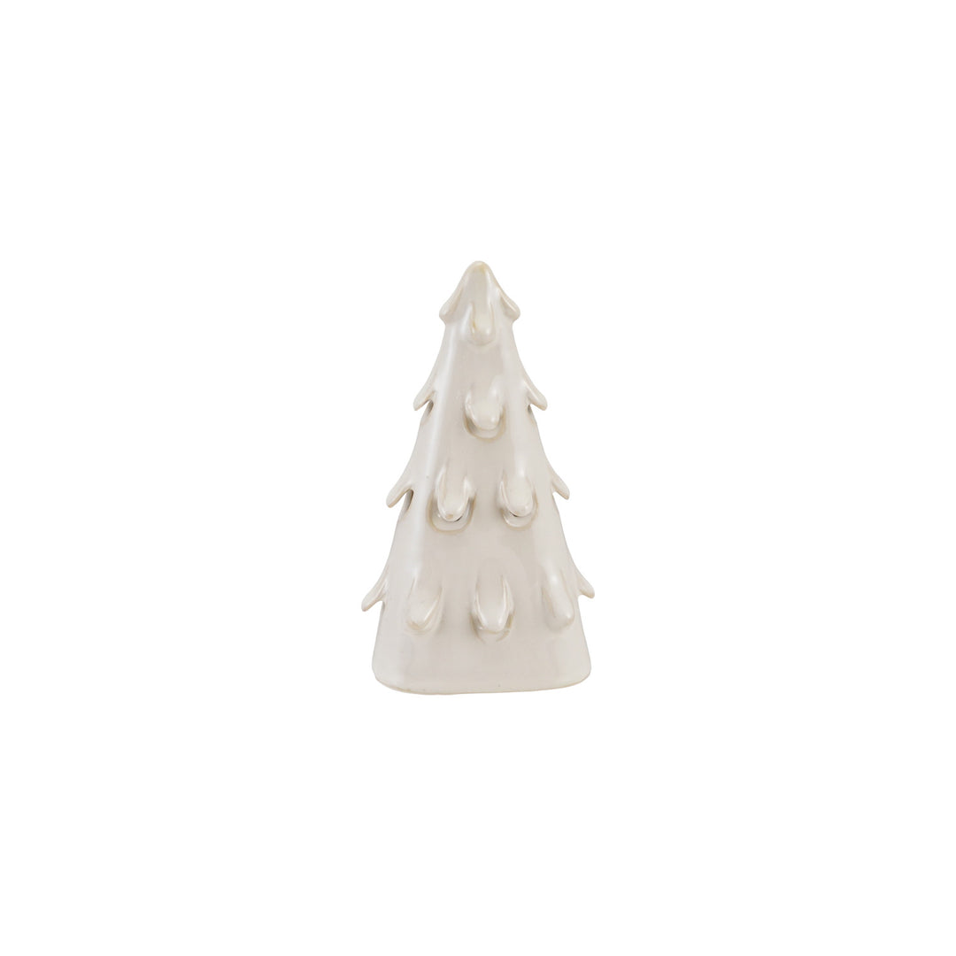 Handmade Stoneware Tree with Cut-Outs & LED Light (Batteries Included) (Each One Will Vary)