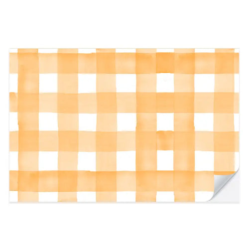 Gingham Orange Paper Placemats, S/25